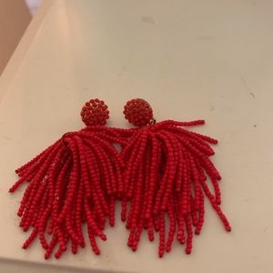 red Statement earrings